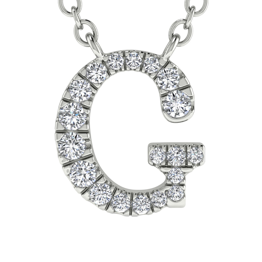 Diamond Gold Initial Necklace - G